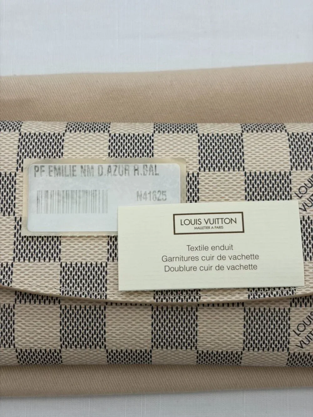 Louis Vuitton Emilie Damier N41625 Azur Canvas Wallet
